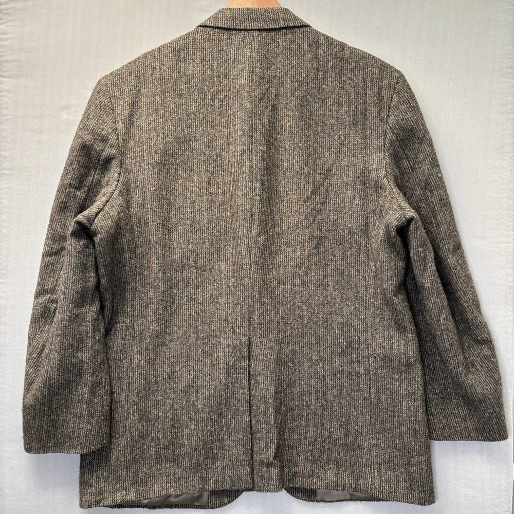 Vintage Brassard Mens 42R Tweed Blazer Brown Wool Sport Coat Dark Academia USA